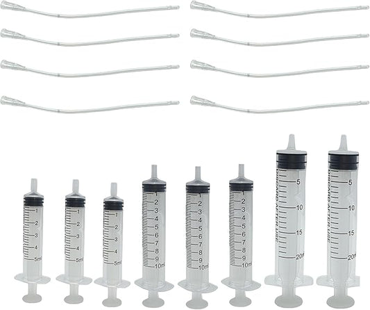 8Pcs Pet Bird Parrot Milk Feeding Syringe Set, Bird Hand Feeding Syringe with Soft Feeding Tubes for Feeding Pets(5ml+10ml+20ml)