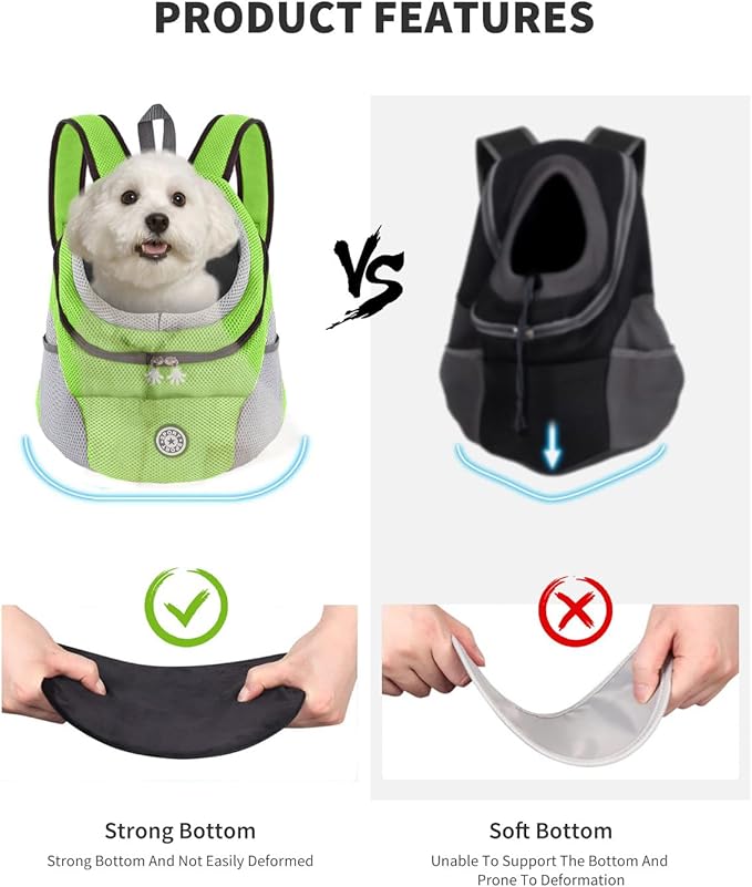 Pet Carrier Backpack,Breathable Dog Backpack Carrier with Adjustable Straps,Side Storage Pockets,Dog Head-Out Backpacks with Safety Belt,Puppy Front and Back Carriers for Small Dogs Cats