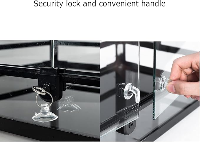 REPTI ZOO Glass Reptile Terrarium 20 Gallon, Front Opening Reptiles Tank 30" x 12"x 12" for Reptile Pets Gecko Lizard Snake, Top Screen Ventilation Escape Proof Lid