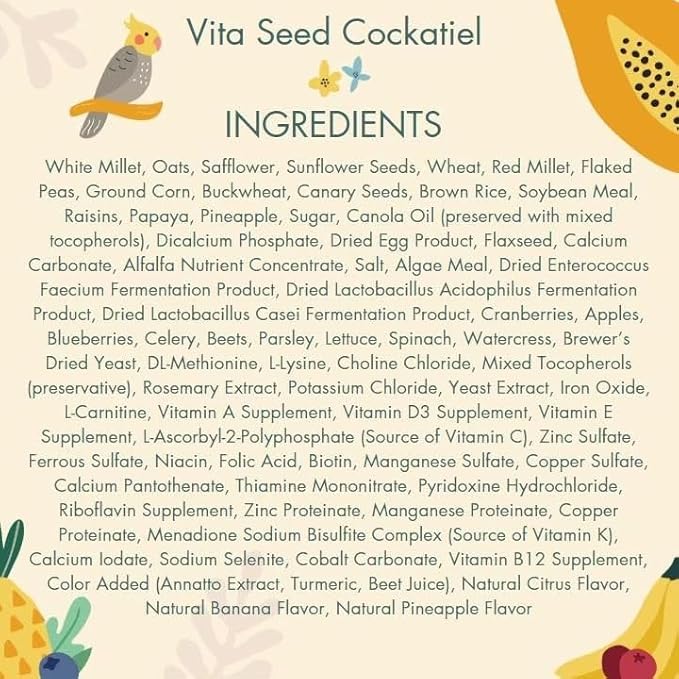 Aurora Pet Bundle (2) Higgins Vita Seed Cockatiel Food (2.5 lb Each) with AuroraPet Wipes