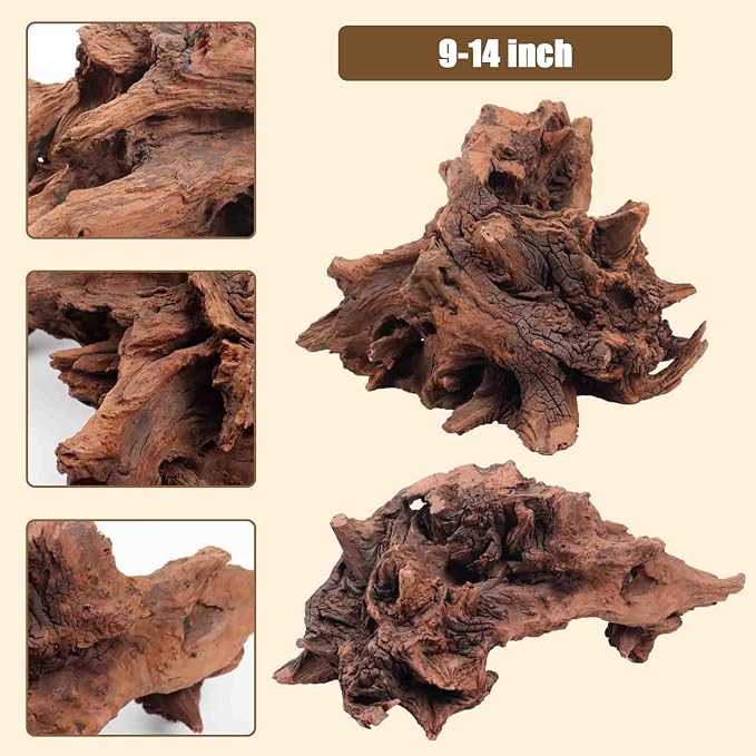 LYPHARD AQUARIUMS Natural Driftwood for Aquarium, 9-14" Large Assorted Branch Pieces Decorations for Reptile Hide, Fish Tank
