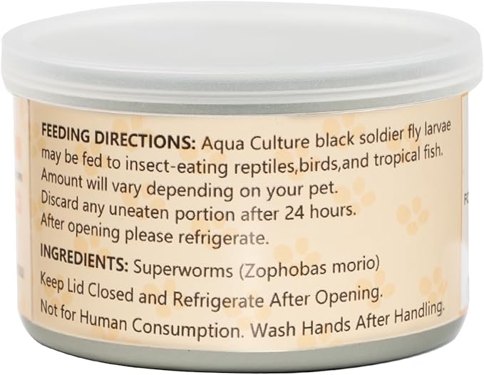 6 Pack Canned Superworms for Reptiles, Fish, Birds and Small Animals, Super Worms, Healthy High Protein Treat for Reptile Bird Fish Food 7.2 Ounces Total