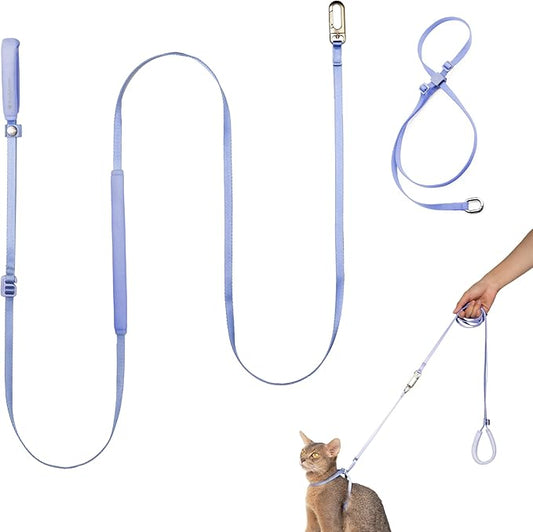 Cat Harness and Leash Set, Lightweight Escape Proof Cat Harness Leash with Padded Handle, Adjustable Cat Leash and Harness for Kitten Small Large Cats Walking Training (Blurple, M)