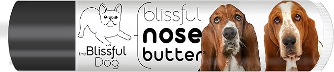 The Blissful Dog Basset Hound Nose Butter for Dry, Cracked Skin, Lick-Safe Dog Nose Balm with Moisturizing Shea Butter, Almond, Olive, and Essential Oils, Pet Supplies, Uncented, 0.15 oz.