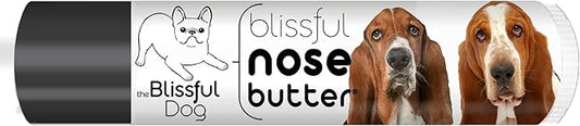 The Blissful Dog Basset Hound Nose Butter for Dry, Cracked Skin, Lick-Safe Dog Nose Balm with Moisturizing Shea Butter, Almond, Olive, and Essential Oils, Pet Supplies, Uncented, 0.15 oz.