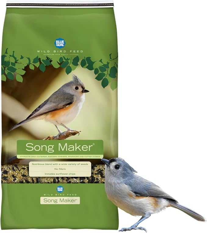 Blue Seal Song Maker Wild Bird Seed | Nutritious Blend, No Filler | Attracts a Wide Variety of Wild Outside Birds | Convenient Shell-Free Mix | Made in USA | 20 Pound Bag