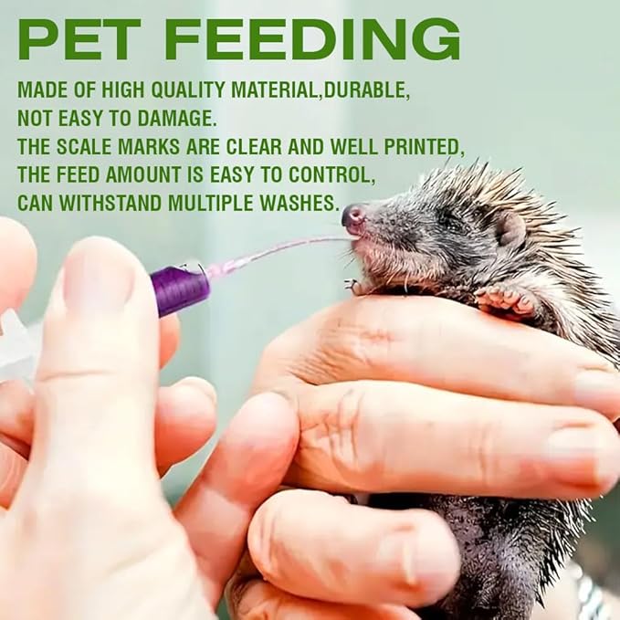 Baby Bird Feeding Syringe Set ，Parrot Small Pet Manual Feeder Measuring Tools， Milk Water,Liquid Food,Reusable (10ml+20ml+60ml)