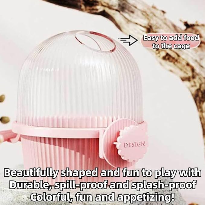 Bird Feeder for Cage – No Mess Feeder & Water Dispenser, Easy to Install and Clean, Semi-Enclosed Design Prevents Splashing (White)