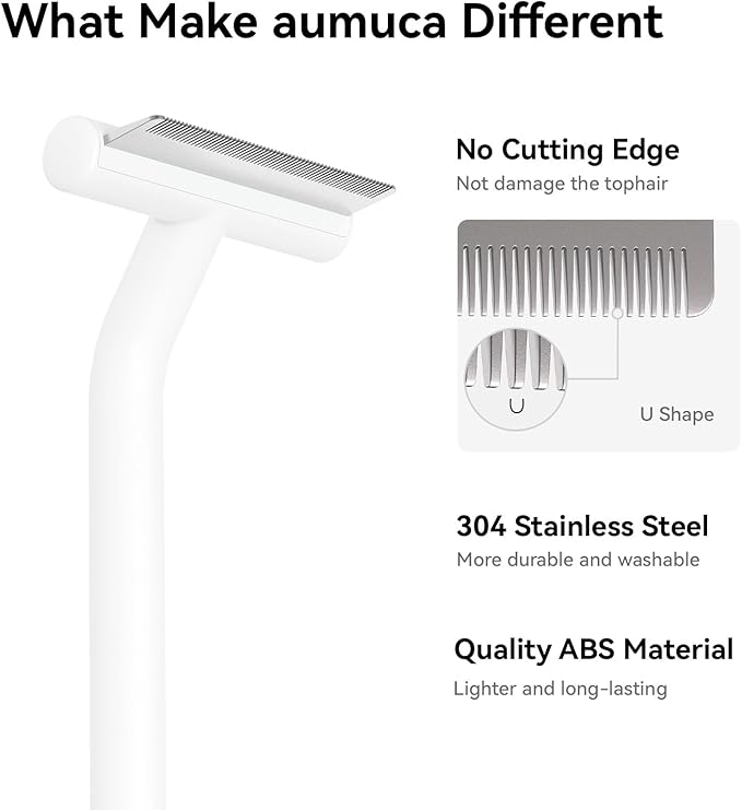 aumuca Pet Deshedding Tools for Short Haired Cats & Dogs, Dematting Deshedding Brush Cats Shedding Tool, Dog Undercoat Brush, Gently and Effectively Remove Loose Hair, Highly Deshedder Grooming Combs