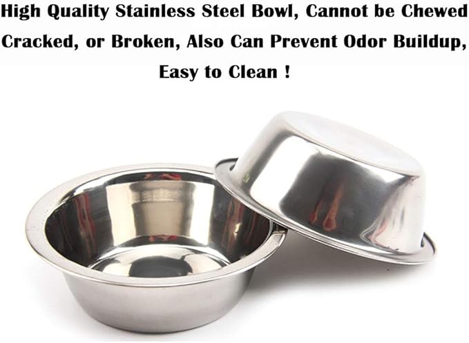 Elevated Dog Cat Food and Water Bowls, Stainless Steel Raised Pet Dish Feeder Retro Iron Elevated Stand for Dogs and Cats (Large)