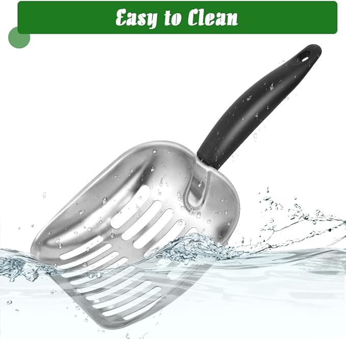 Cat Litter Scoop -Metal Cat Litter Scoop-Sturdy Mesh Scooper - Mesh Shovel-Easy to Clean - Suitable for Cat Litter Box -Black