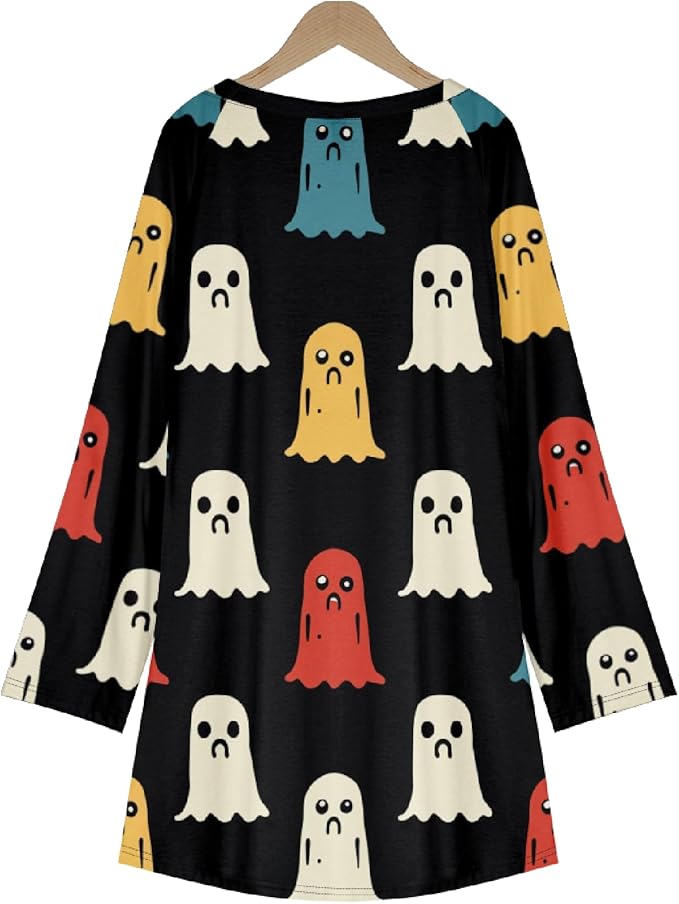 MARSVOVO Women Novelty Graphic Plus Size Sweater Crewneck Long Sleeve Cute Printed Loose Fit Casual Fall Sweaters Top