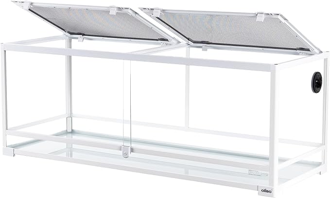 OIIBO 67 Gallon Reptile Tank,48" x 18" x 18" Glass Reptile Tank with Sliding Doors Front Opening Reptiles Terrarium with Screen Ventilation for Snakes,Lguanas, Chameleons