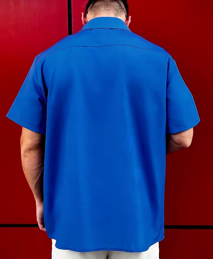 Men’s Hawaiian Shirt Western Cowboy Symmetrical Print Short Sleeve Button Down Casual Beach Holiday Summer Shirt