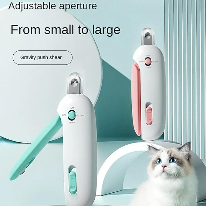 Celery Pets Nail Clippers, Adjustable Claw Clippers for Cats, Round-Hole Trimmer with Dust Storage, Safe Pet Claw Clipper Grooming Tool, Adjustable Nail Cutter for Small Large Cat/Dog (Pink)