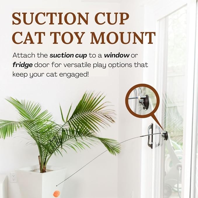 Interactive Cat Toys for Indoor Cats Suction Cup Cat Toys for Indoor Cats Bird Hunting Slefplay Simulation for Kitten Flying Bird Toy Feather Wand Attachments