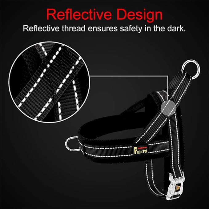 Plutus Pet No Pull Dog Harness with Breathable Mesh Padded, Adjustable Reflective Escape Proof Dog Harness, Quick Fit Dog Vest Harness for Small Medium Large Dogs(L, Red)