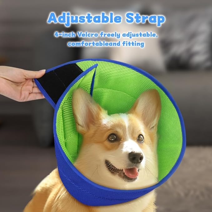 Soft Dog Cone Recovery Collars & Cones After Surgery for Medium Large Dogs, Comfy Ecollars to Stop Licking, Adjustable, Dog Ecollars for Recovery Plastic: Superior Support Fabric: Soft Comfort, XL