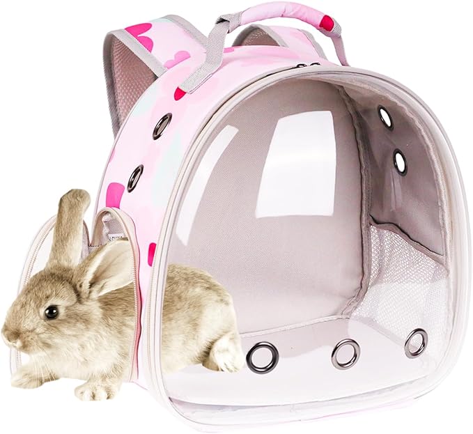 Portable Small Animal Backpack Travel Breathable Pet Carrier Bag Cages for Guinea Pig, Rabbit, Bearded Dragon, Squirrel, Tortoise, Bird, Lizard, Sugar Glider