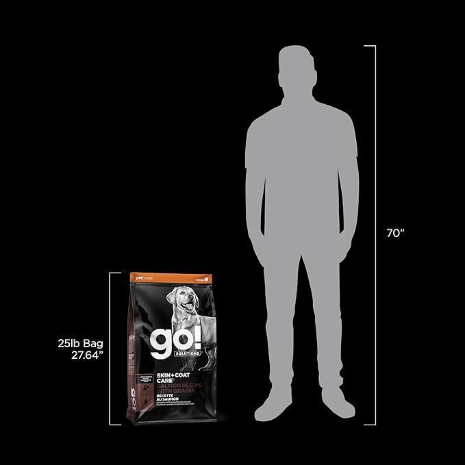 Go! Solutions Skin + Coat Care, Dry Dog Food, Large Breed Puppy Salmon Recipe with Grains, 25 lb Bag