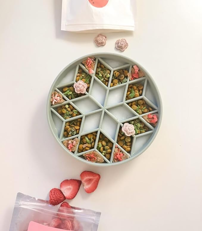 OHMO Slow Feeder Dog Bowls (Diamond, 8" Celestial) Enrichment Toy Soft Silicone Food Safe Feeding Bowl Non Slip Suction Cup for All Breed Pet, Cat Slow Down Eating Dishes, Boredom and Anxiety Reducer