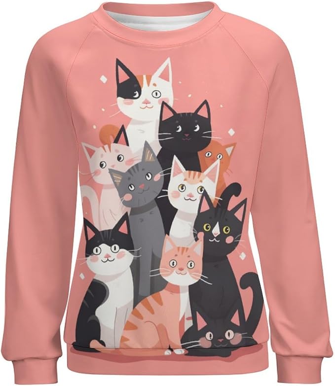 Womens Long Sleeve Tops Y2k Japanese Art Print Sweatshirts Fall Pullover for Women Crewneck Vintage Shirts Boho Tops