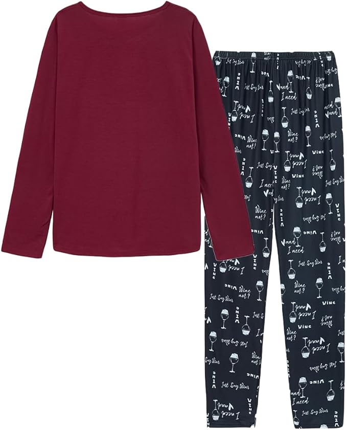 YIJIU Women's Sleepwear Long Sleeve Top and Pants Pajama Set Panda Print Nighty