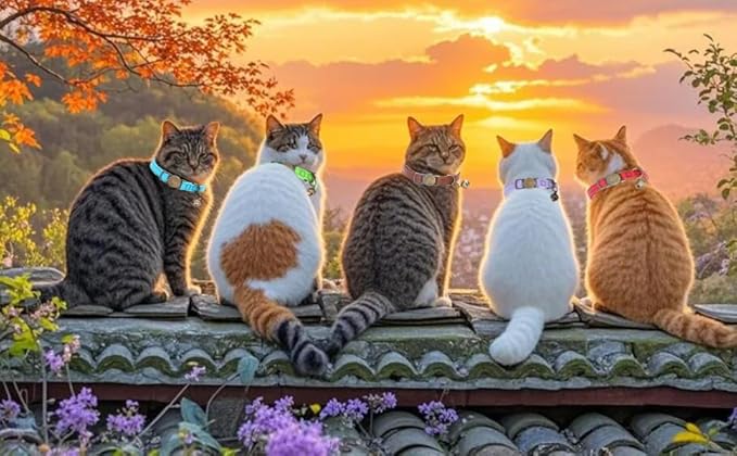 Cat Collar Breakaway, Personalized Leather Cat Collar with Bells-Adjustable Customized Collar with Name & Phone Number Tag for Girl Boy Cats-Quick Release Buckle for Cats & Kittens(LimeGreen)