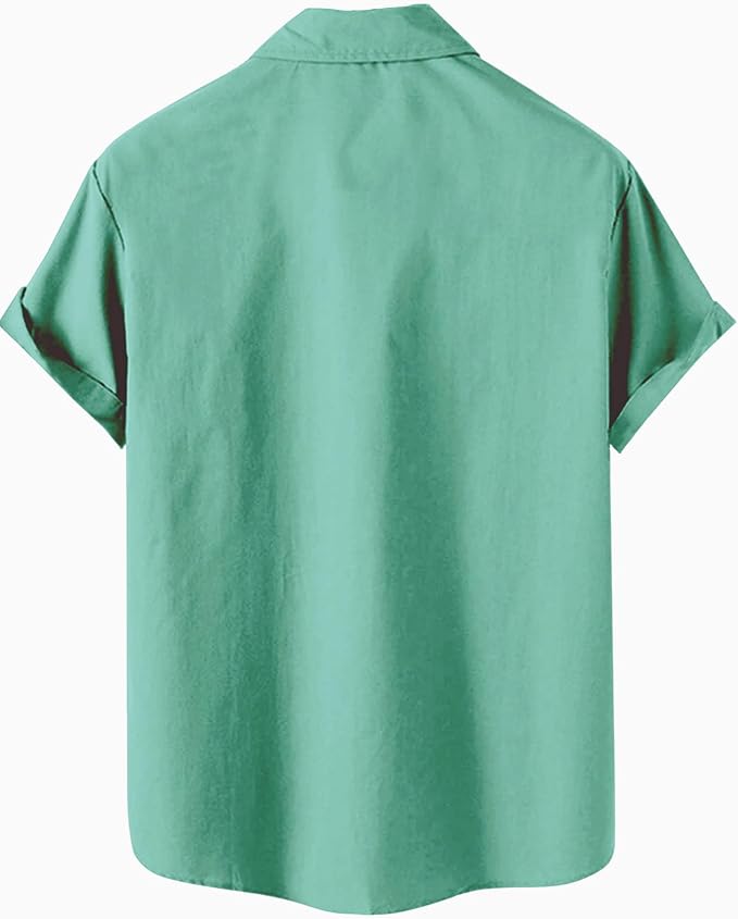 Men’s Hawaiian Shirt Western Cowboy Symmetrical Print Short Sleeve Button Down Casual Beach Holiday Summer Shirt