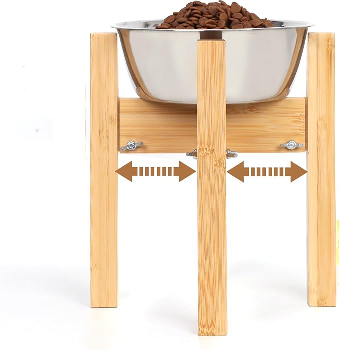 Elevated Dog Bowl Stand,Adjustable Dog Food Stand for 7”-10” Bowls,Single Dog Bowl Holder 10” Tall for Medium Dogs