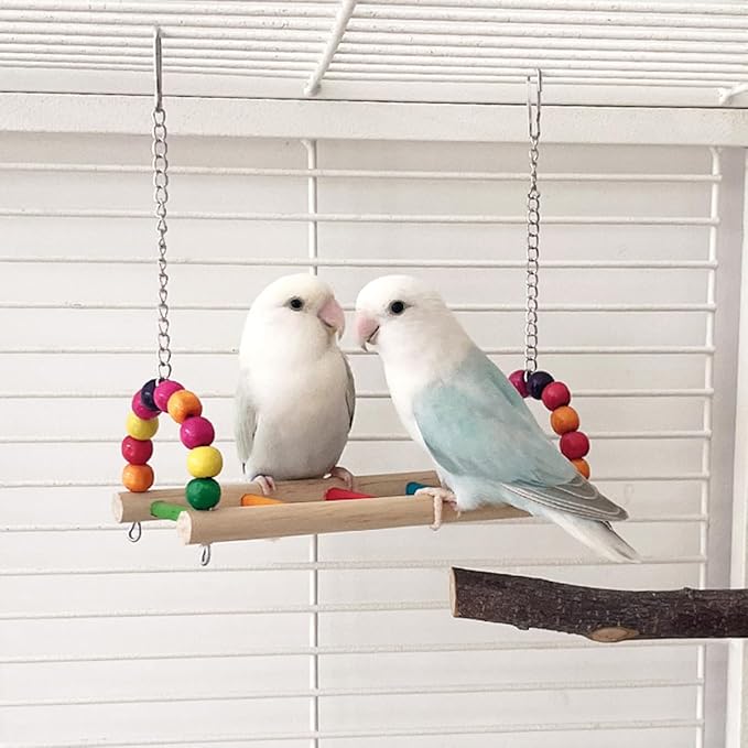 Bird Swing Conure Toys, Parrot Climbing Hammock for Parakeet, Lovebird, Budgie, Cockatiel, Conure, Small Birds