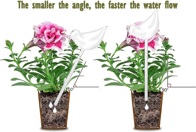 Glass Plant Watering Globes, Self Watering Globes Bird Shape, Self Watering Planter Insert, Plant Watering Devices, Automatic Plant Waterer Indoor, Watering Bulbs, 3 Pack