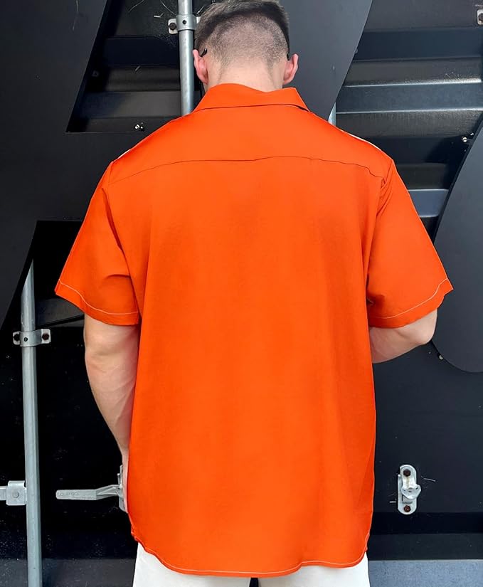 Men’s Hawaiian Shirt Western Cowboy Symmetrical Print Short Sleeve Button Down Casual Beach Holiday Summer Shirt