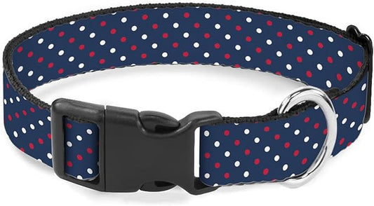 Red White Polka Dots Navy Blue Dog Collar Cat Big Neck Collars Soft for Small Extra Large Heavy Duty Pet Dogs