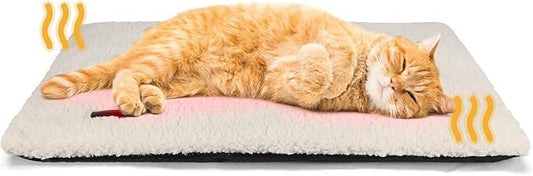 Self Warming Cat Bed Self Heating Cat Dog Mat 24 x 18 inch Extra Warm Thermal Pet Pad for Indoor Outdoor Pets with Removable Cover Non-Slip Bottom Washable Non Electric