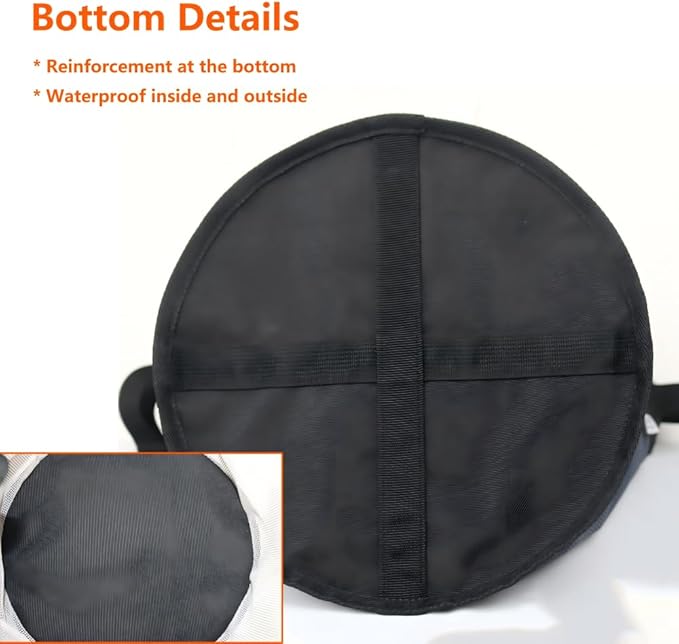 Heavy-Duty Horse Feed Bags - with Adjustable Strap, Comfort Neck & Nose Pads, and Double Waterproof Bottom Mesh (2-Pack) (Blue+Light Grey)