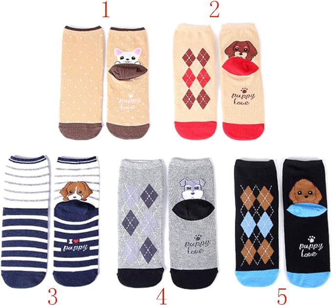 Womens Grils Cute Animal Socks, Dog Cat Socks, Novelty Funny Crew Sock, Animal Gifts for Women Dog and Cat Lovers