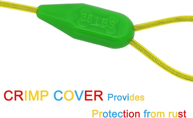 Petest 15ft Tie-Out Cable with Crimp Cover for Small Dogs Up to 35 Pounds