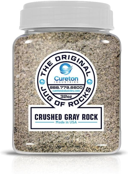 32 oz Jug of Gray Crushed River Rock Sand for Indoor Outdoor Decor, vase Filler, Candles, Art, Crafts, Reptile habitats, Fairy Gardens, planters, tablescapes, terrariums