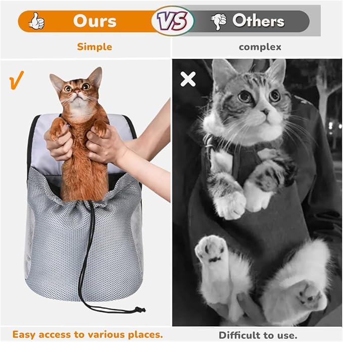 Dog Front Carrier Backpack,Ventilated Mesh Puppy Back Pack with Safety Belt,Adjustable Breathable Pet Carrier for Small Dogs Cats,Lightweight Doggy Backpack for Hiking Cycling Outdoor