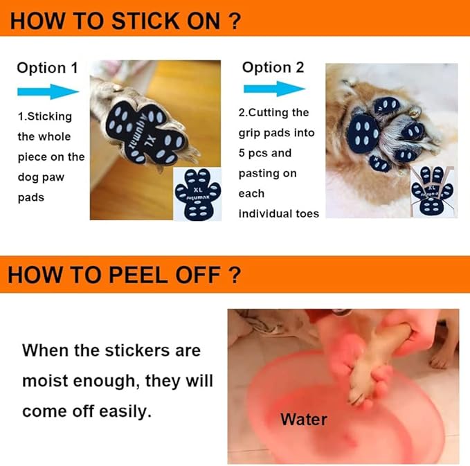 Dog Paw Protector Anti-Slip Pads,Toe Grips for Senior Dogs,Paw Grips Traction Pads for Slippery Hardwood Floors,Essentials for Senior Dogs,12 Sets (48 pcs) XL Black