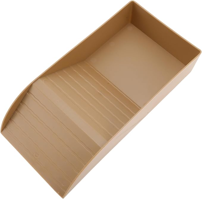 Tortoise Food Dish with Ramp, Plastic Reptile Water Bowl, Tortoise Water Pool, Reptile Climbing Ramp for Turtles Lizards, 12.01"x5.91"x2.36", Brown