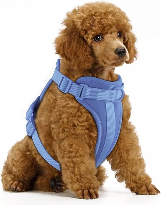 Wisedog No Pull Lightweight Dog Vest Harness with Soft and Comfortable Cushion, Breathable Mesh, for Small Medium Large Dogs Walking (S(Neck: 9.84"-14.17";Chest: 14.17"-22.05"), Blue)