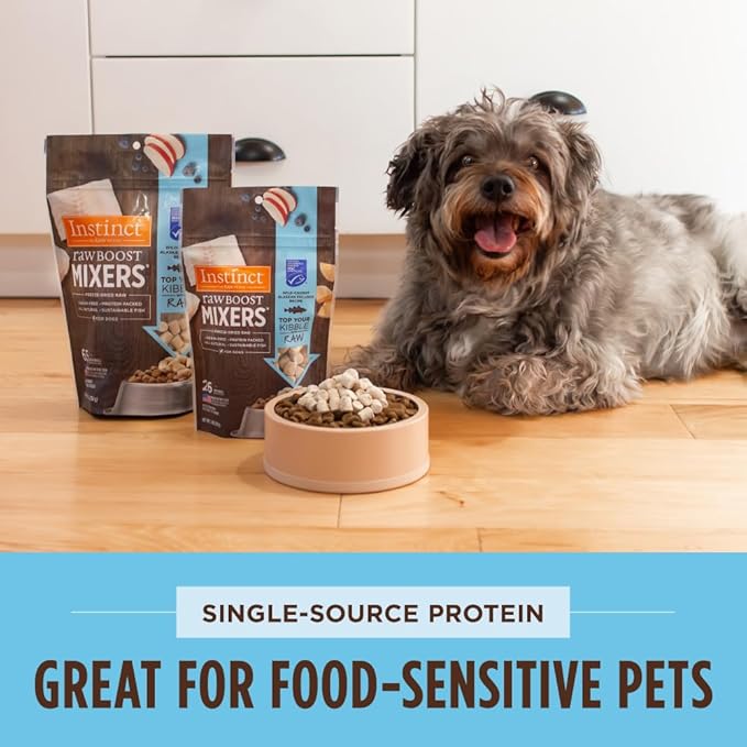 Instinct Raw Boost Mixers, Freeze Dried Dog Food Topper, Grain Free - Wild Caught Pollock, 12.5 oz. Bag