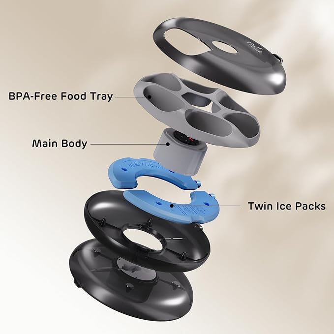 iPettie Donut Frost WiFi 6 Meal Automatic Cat Food Dispenser with App Control, Dry & Wet Food Automatic Cat Feeder, Smart Dog Feeder with Two Ice Packs, Programmable Timer