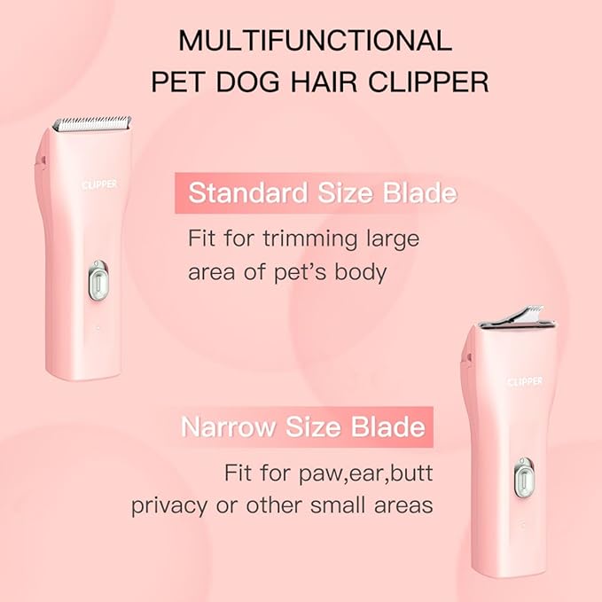 Dog Grooming Cilppers,Handy & Powerful Pet Electric Hair Trimmer Kits Waterproof Cordless Rechargeable Grooming Shavers for Small Dogs and Cats
