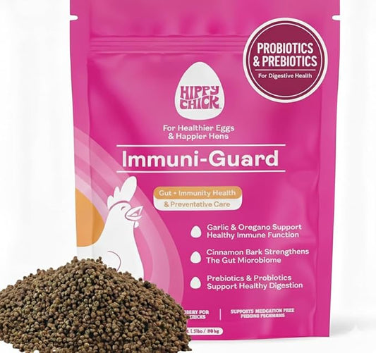 Immuni-Guard 1.5 lb - Chicken Preventative Care & Stress Guard- Chick & Adult Bird Health- Essential Oils Oregano & Garlic- Poultry Feed Supplement; Probiotics & Prebiotics (1.5 LB)