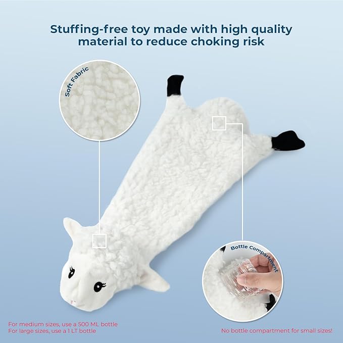 Best Pet Supplies Squeaky Dog Toys with Soft Durable Fabric for Small, Medium and Large Pets Interactive Toy for Indoor Play, Supports Active Biting and Play - Sheep, Medium