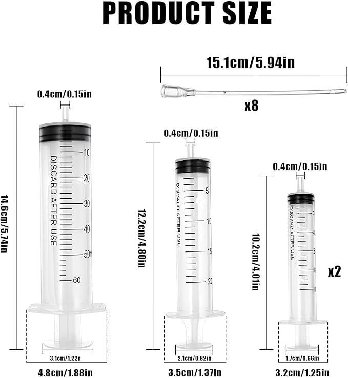 Baby Bird Feeding Syringe Set, Pet Parrot Milk Feeding Syringe with Tubes, Parrot Feeder Tubes Measuring Tools for Feeder Pets Scientific Industrial Labs… (10ml+10ml+20ml+60ml)