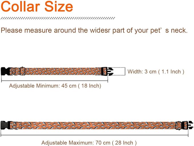 Sea Shark Ocean Orange Pet Collars Dog Collars Soft Elastic Neck Strap for Female Male Puppy Cats